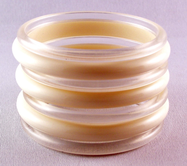 LG46 clear & ivory lucite bangles